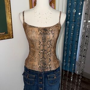 Vintage Y2K Snake Print Cami Top